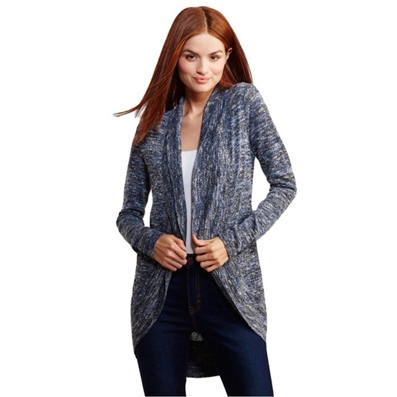 Aeropostale NYC Circle Open Cardigan Women's Size S Blue Marled Long Sleeve Cozy - Picture 7 of 7